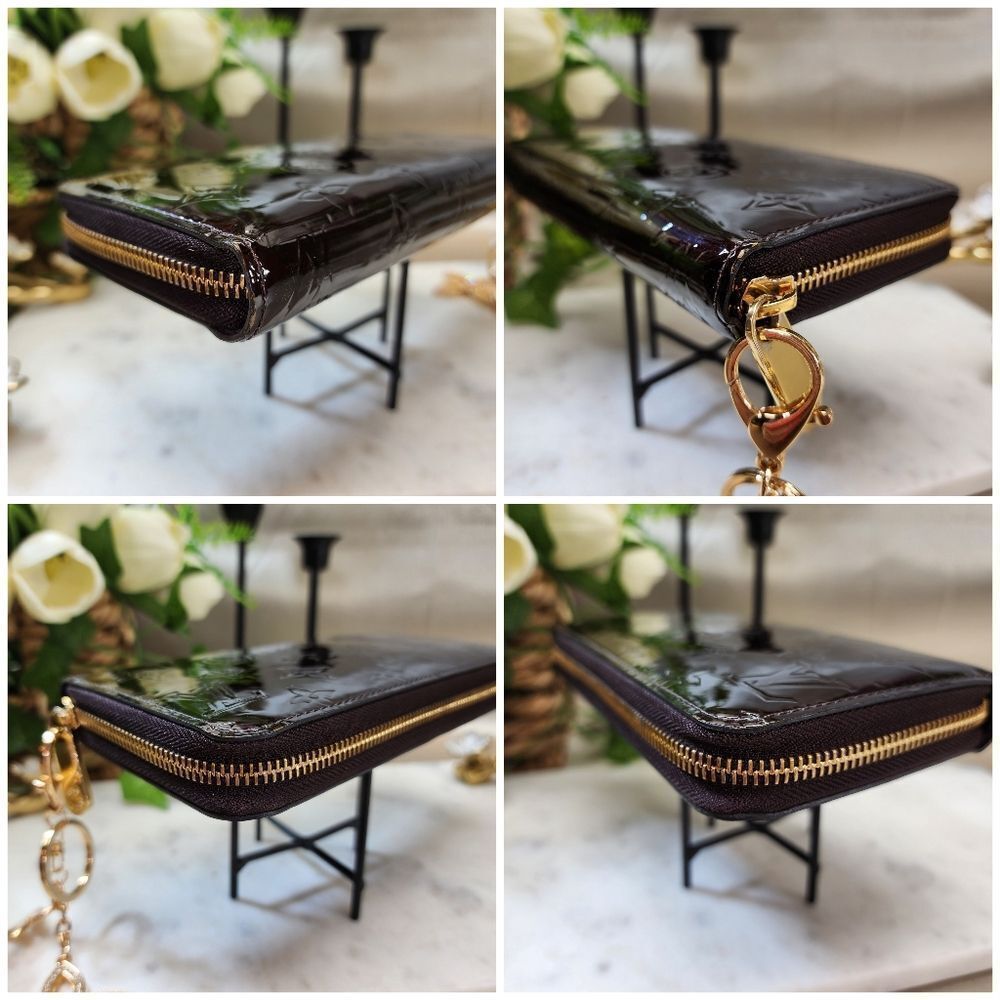 Authentic Louis Vuitton Vernis Amarante Zipper Wallet w/ Dust Bag and Box - Picture 7 of 17